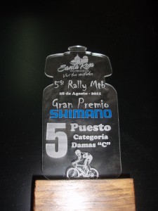 Premio acrílico Rally MTB Santa Rosa 2012